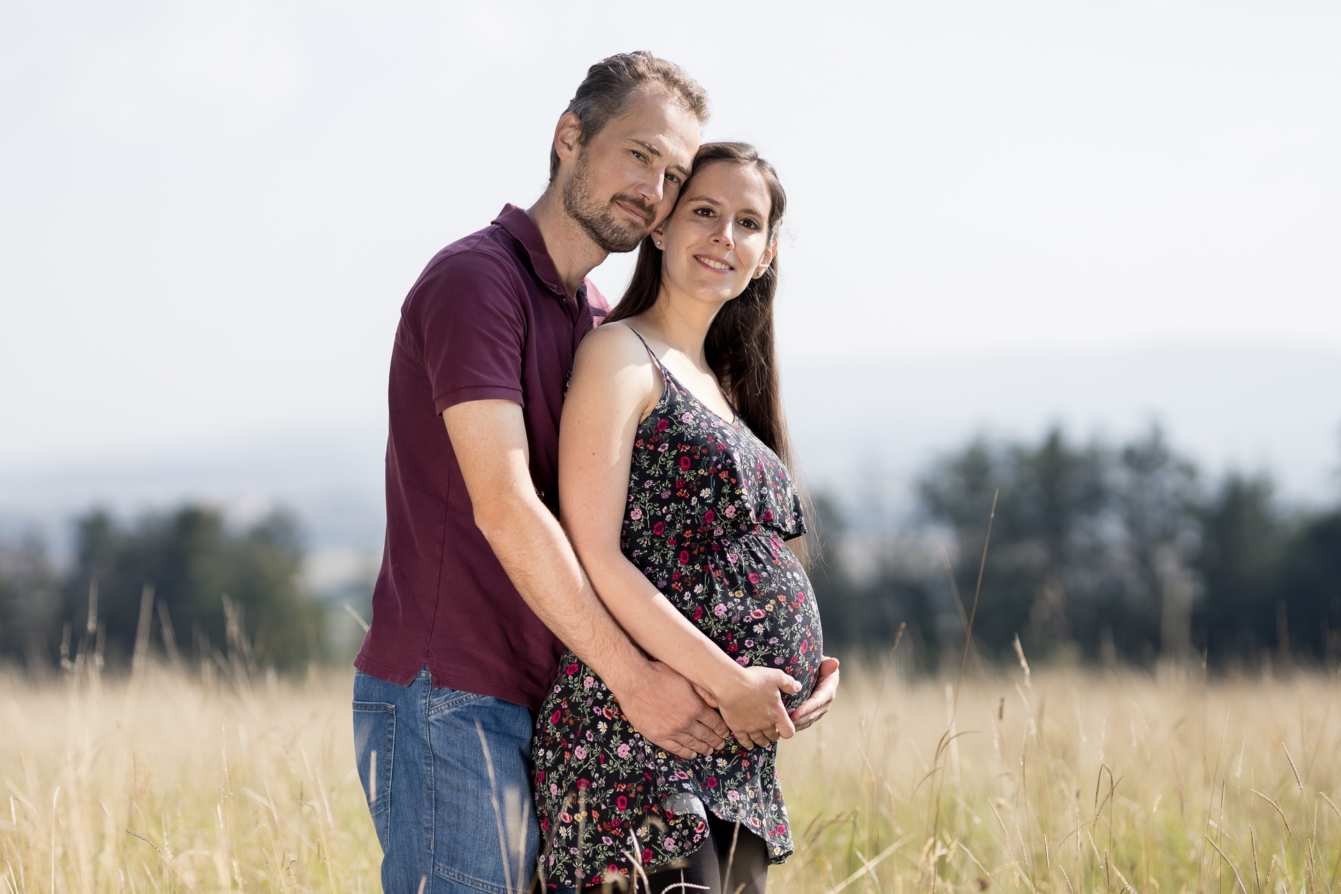 Těhotenské fotografování párů portrét
