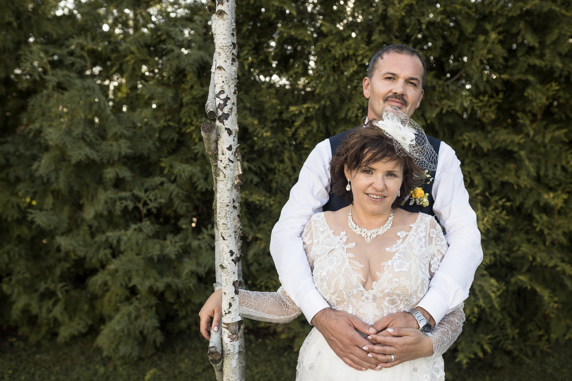 Svatba na Statku ve Svatém Poli - ženich a nevěsta portrét